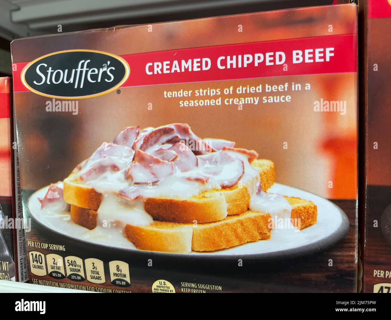 Grovetown, GA USA - 05 04 22: Ladengeschäft Tiefkühlkost Stouffers Rahm Hackfleisch Stockfoto