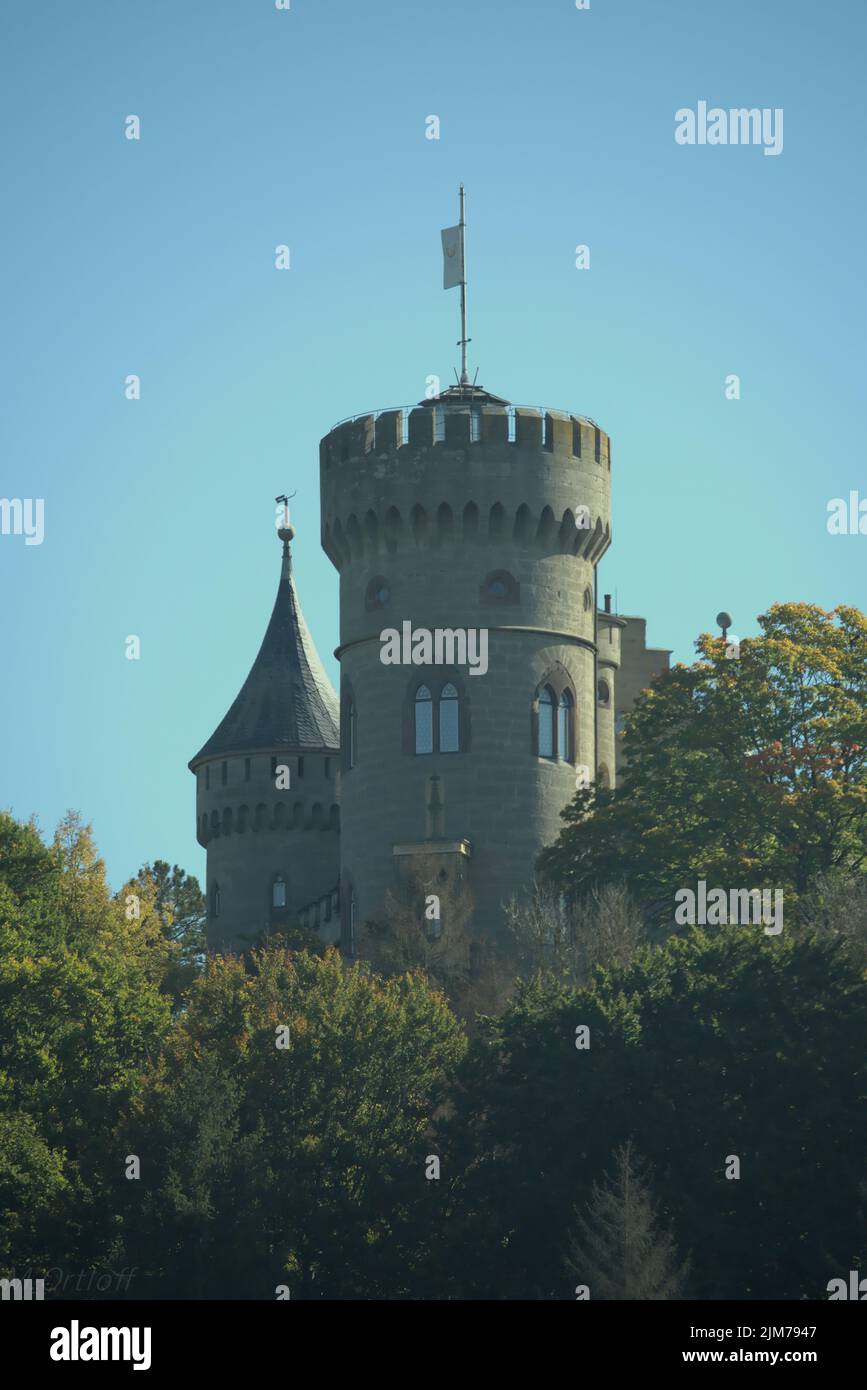 Eine schöne Aussicht auf das Schloss Landsberg in Meiningen, Thuringen Stockfoto