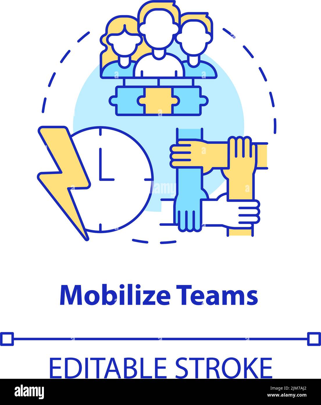 Symbol für das Konzept „Teams mobilisieren“ Stock Vektor