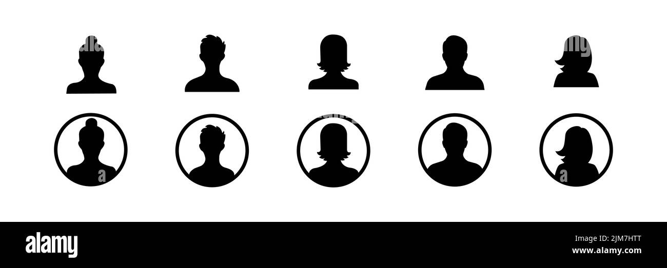 Benutzersymbol Vektor festlegen. Personen-Avatar-Profilbild-Set inklusive Männchen Weibchen - auf weißem Hintergrund Stock Vektor