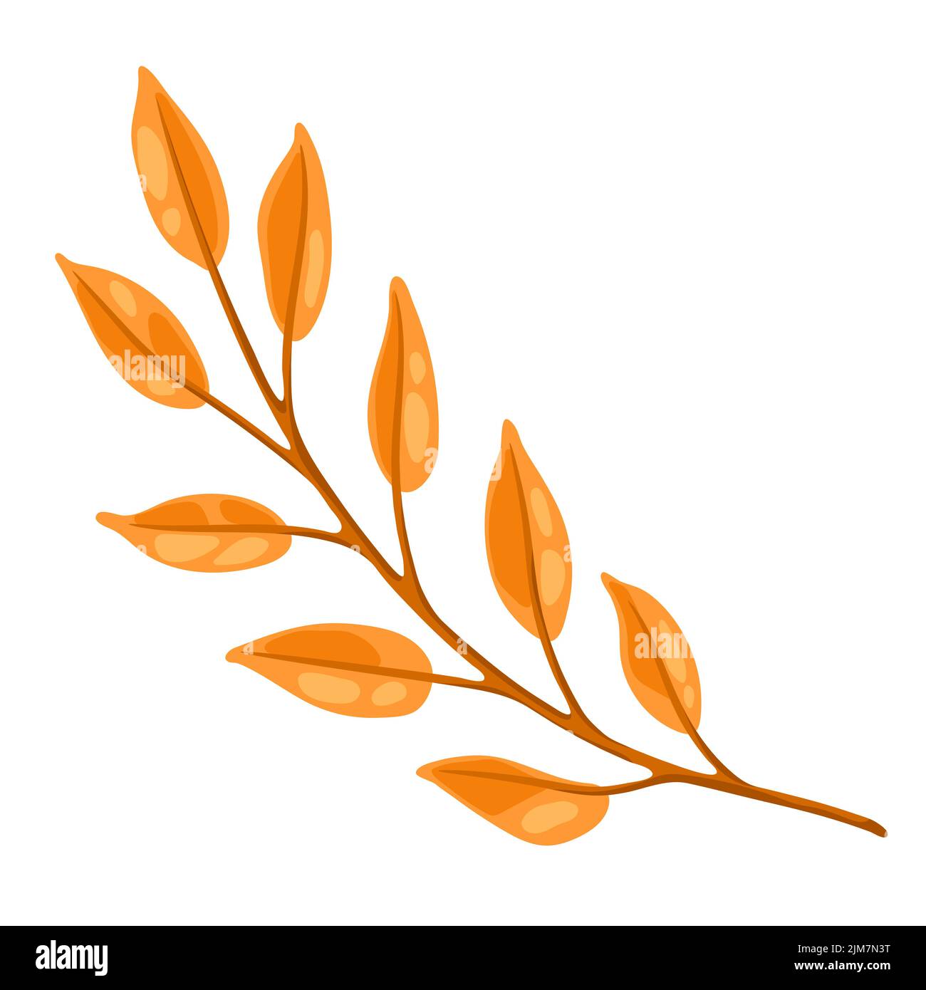 Illustration eines Vogelspachtes mit Blättern. Bild der saisonalen Herbstpflanze. Stock Vektor