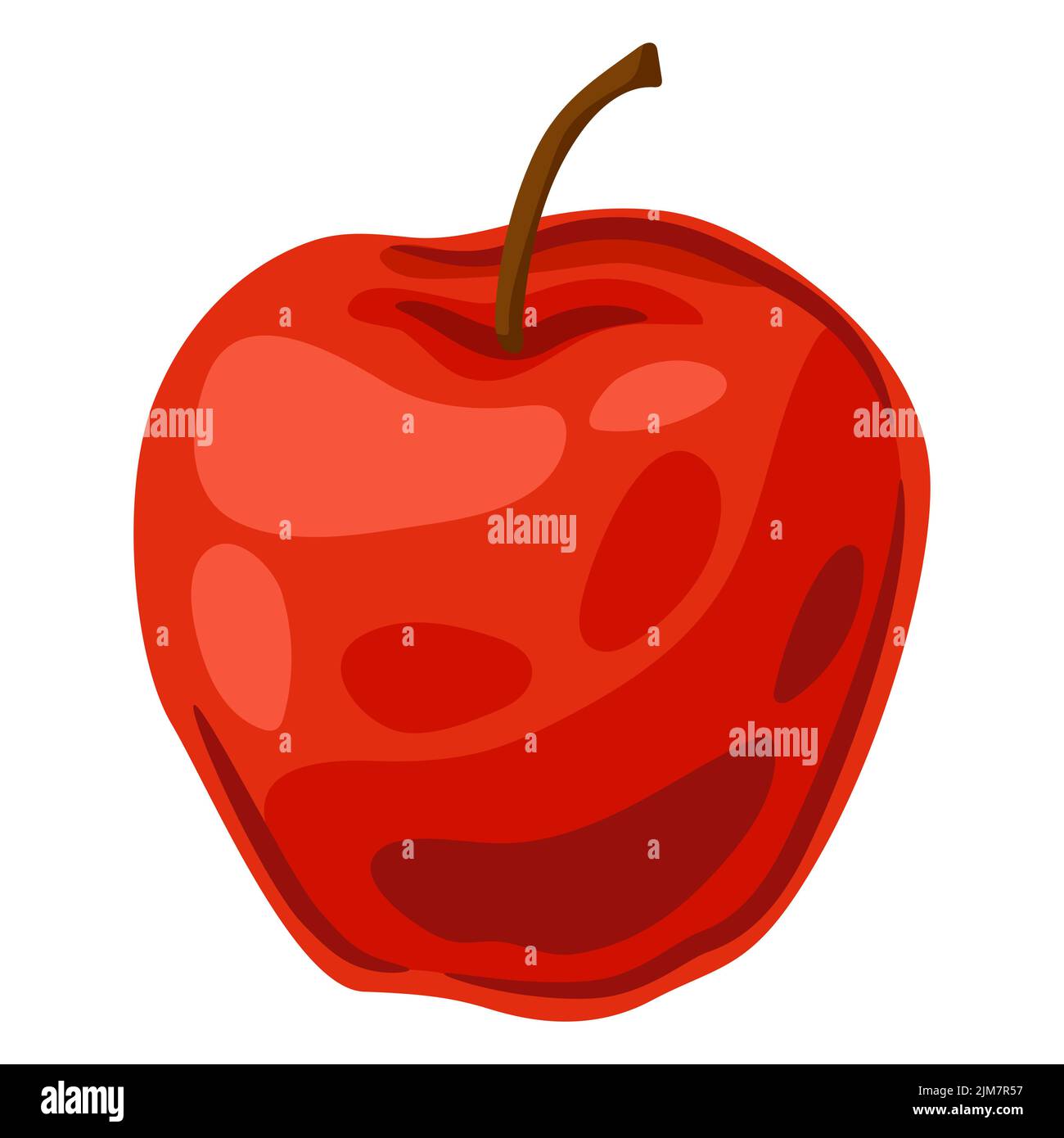 Illustration von Rotzapfel. Dekoratives Bild von reifen Früchten der Saison. Stock Vektor