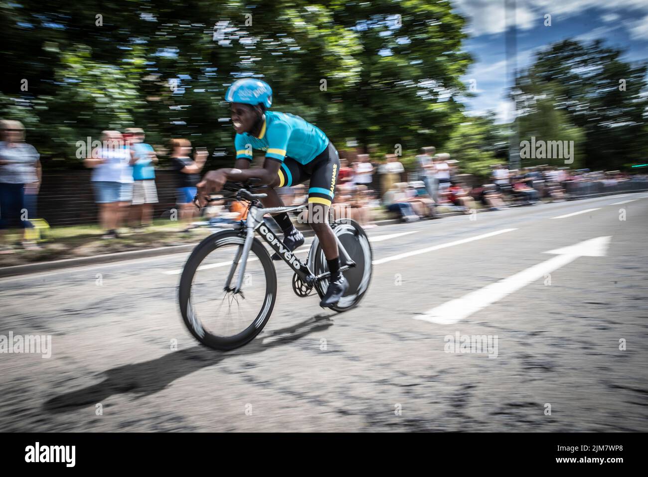 Commonwealth Games 2022, Birmingham Großbritannien. 4.. August 2022. Männer-Radsport-Zeitfahren (Felix Neely). Kredit: Anthony Wallbank/Alamy Live Nachrichten Stockfoto