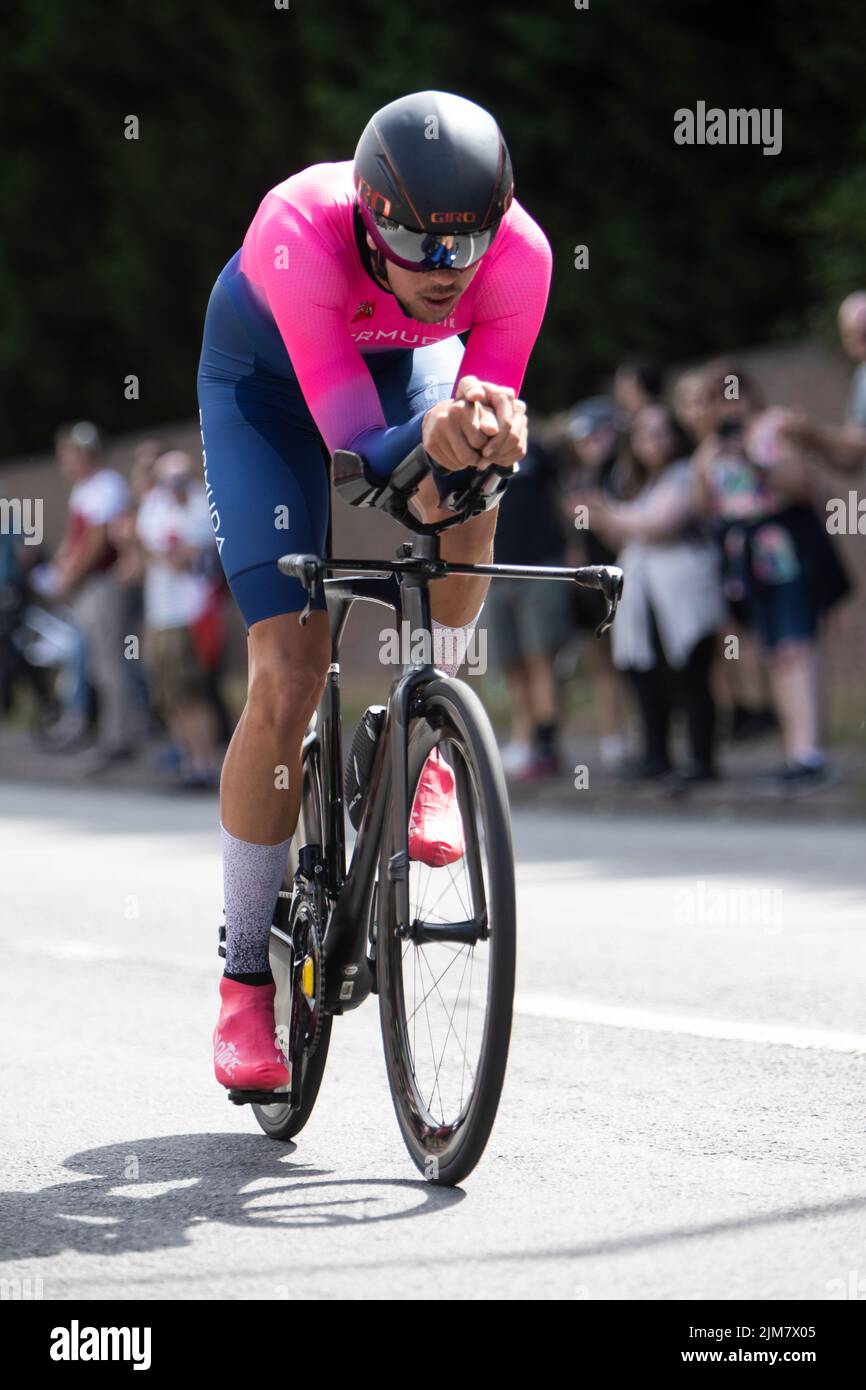 Commonwealth Games 2022, Birmingham Großbritannien. 4.. August 2022. Männer Radfahren Zeitfahren (Connor White).. Kredit: Anthony Wallbank/Alamy Live Nachrichten Stockfoto