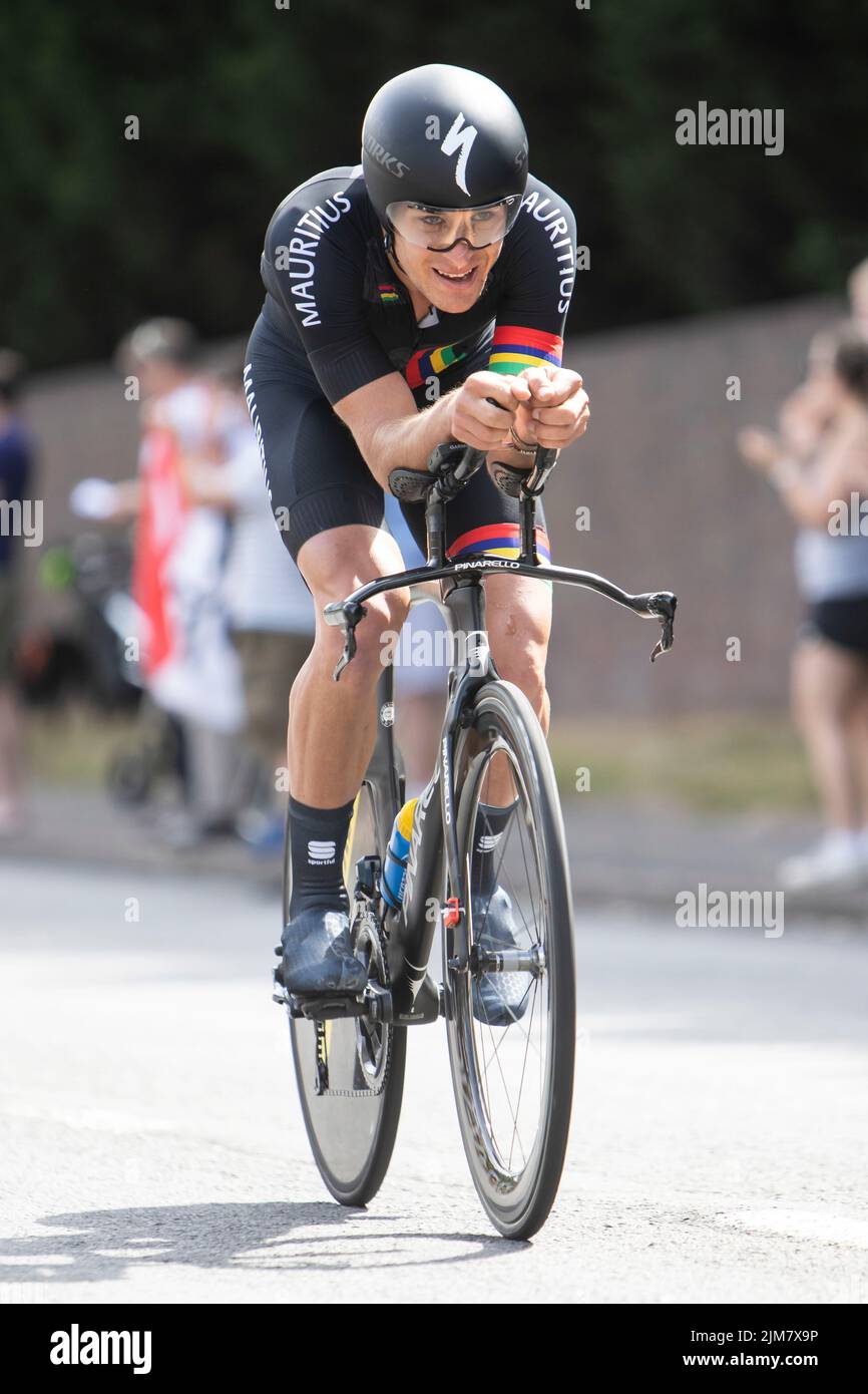 Commonwealth Games 2022, Birmingham Großbritannien. 4.. August 2022. Männer Radfahren Zeitfahren (Alexandre Mayer).. Kredit: Anthony Wallbank/Alamy Live Nachrichten Stockfoto