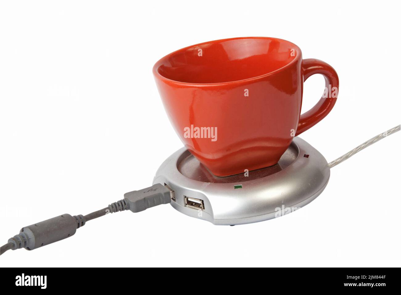 USB-Wärmer mit Tasse Stockfoto