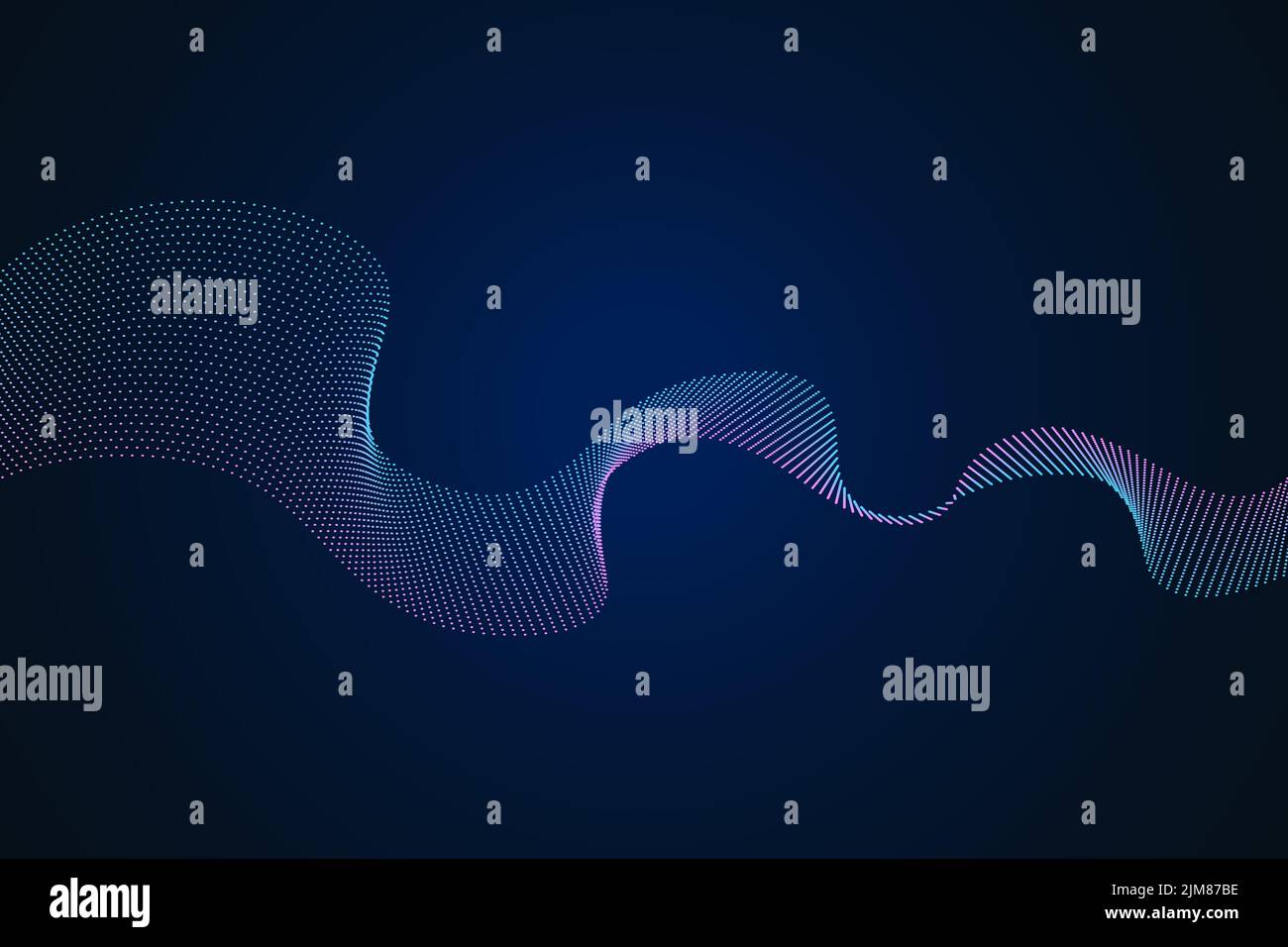 Abstrakte blaue digitale Equalizer-Anzeigen. Abbildung der Schallwellen auf dunklem Hintergrund. Voice Graph Meter oder Audio elektronische Tracks.Vector Horizont Stock Vektor