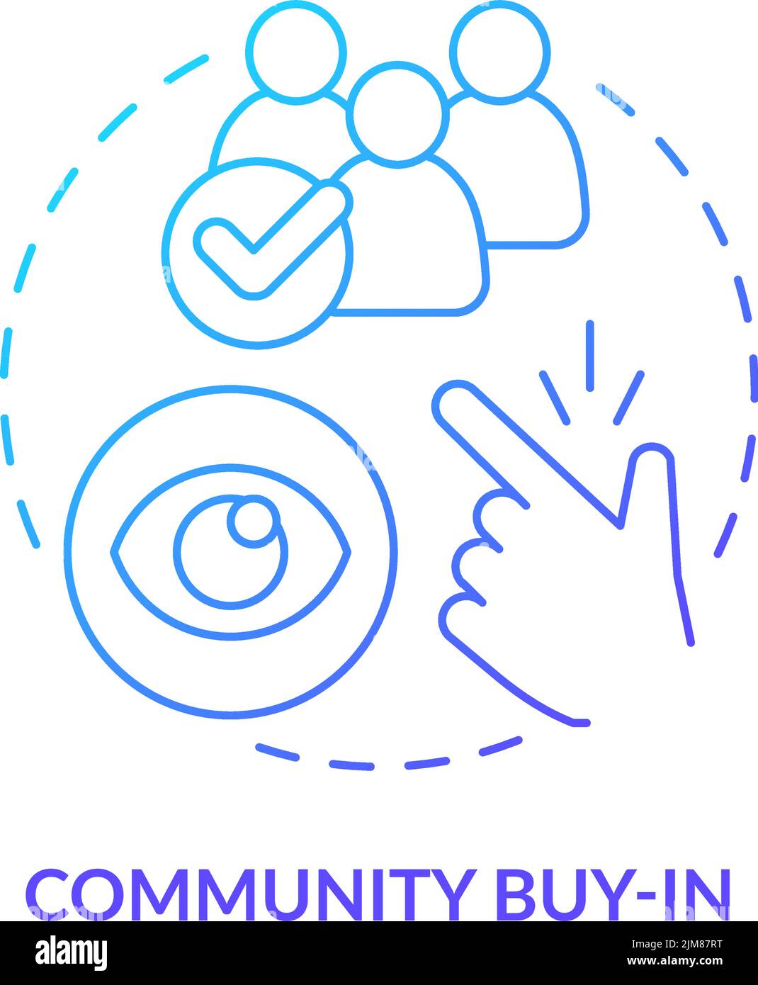 Community Buy in Blue Gradient Concept Icon Stock Vektor