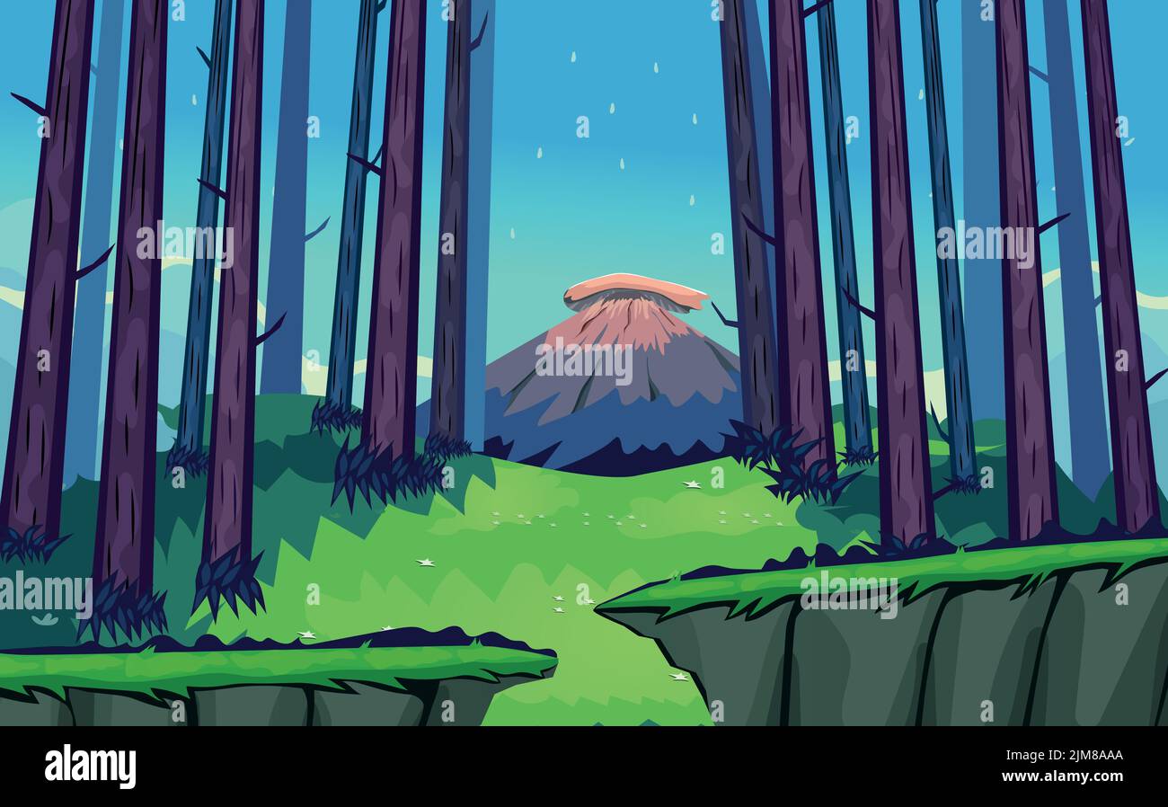 Spiel Hintergrund Cartoon Vektor, Spiel Design Natur Asset Stock Vektor