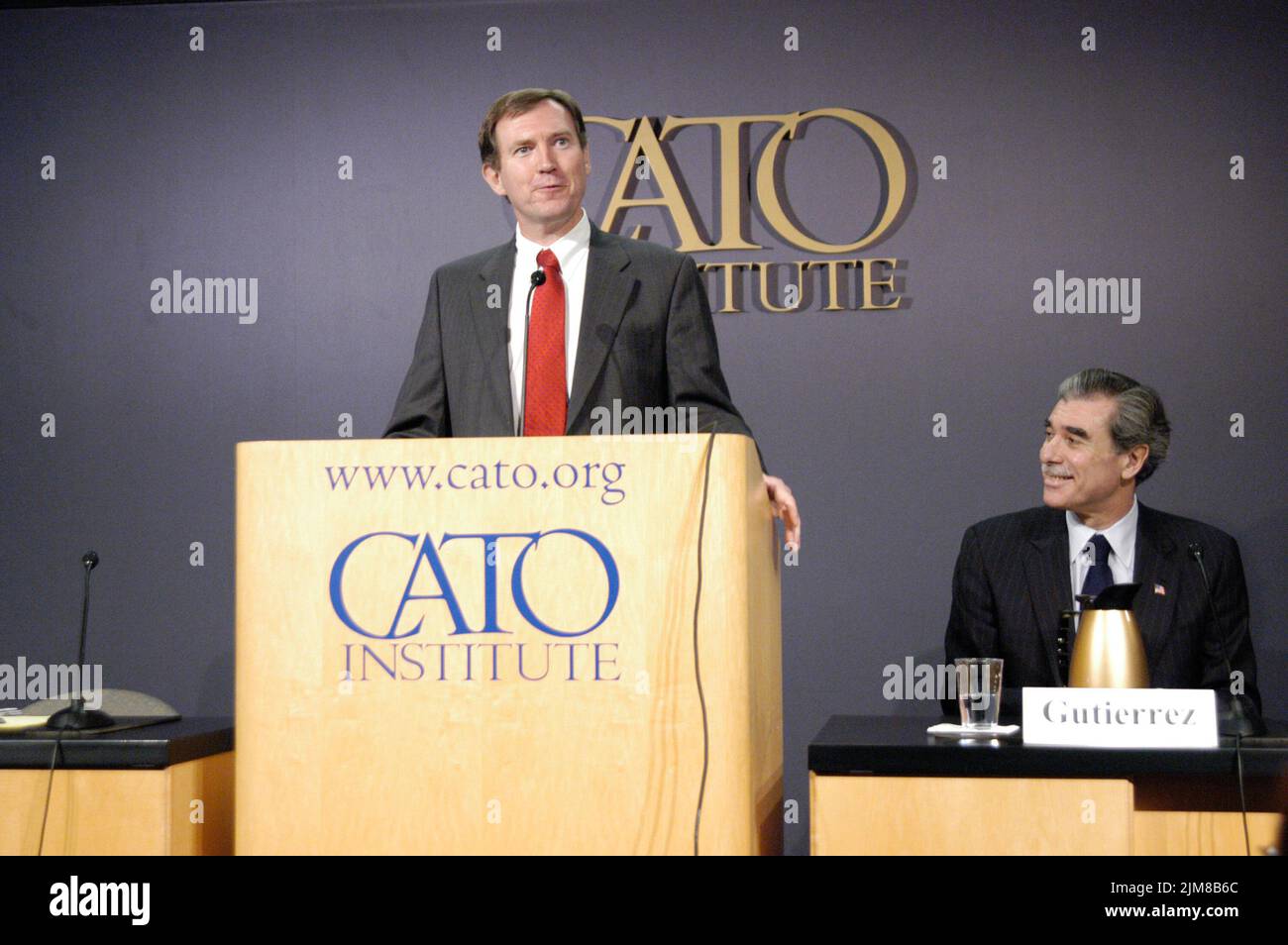 Büro des Sekretärs (Carlos Gutierrez) - Cato-Ansprache Stockfoto