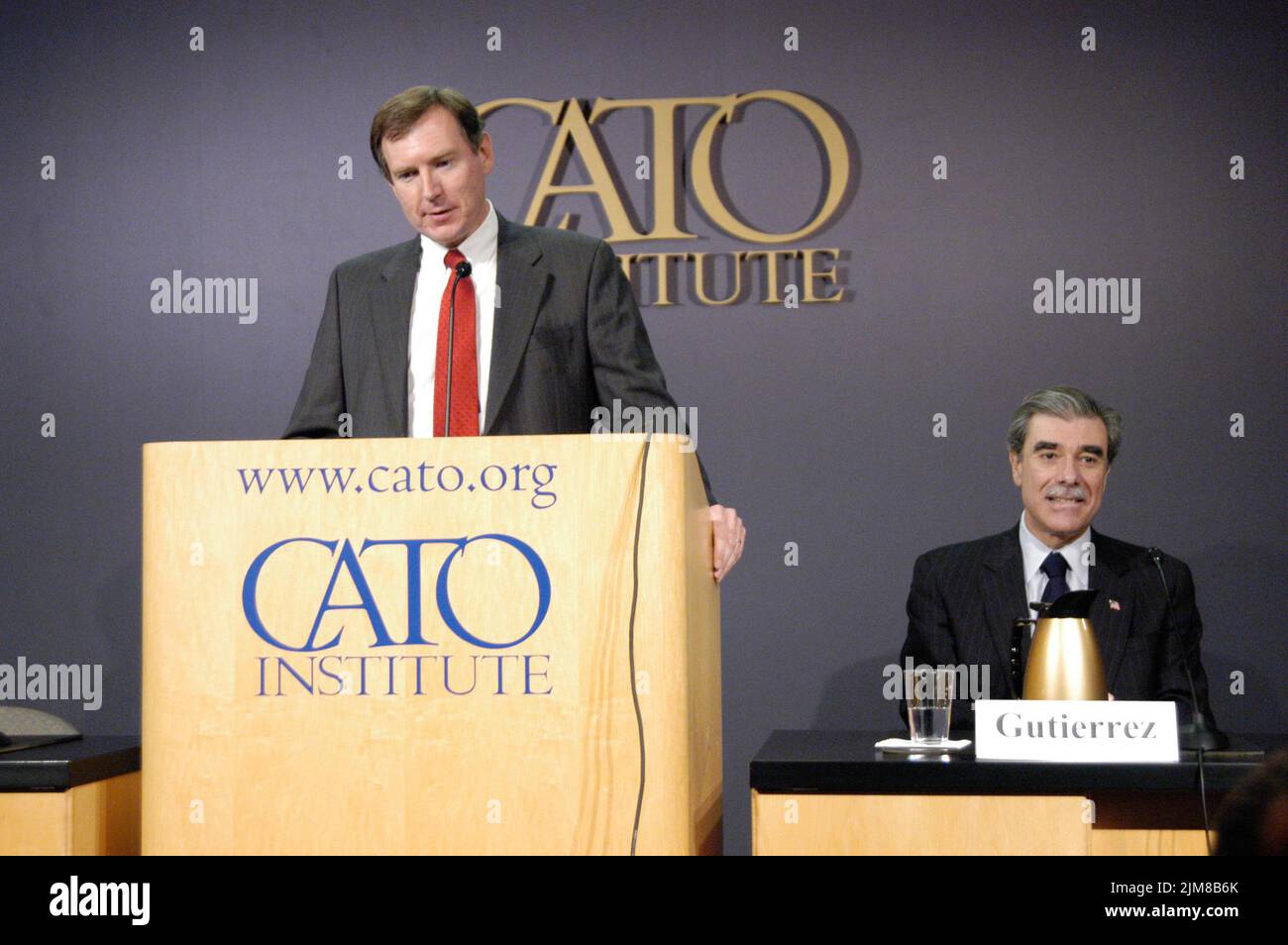 Büro des Sekretärs (Carlos Gutierrez) - Cato-Ansprache Stockfoto