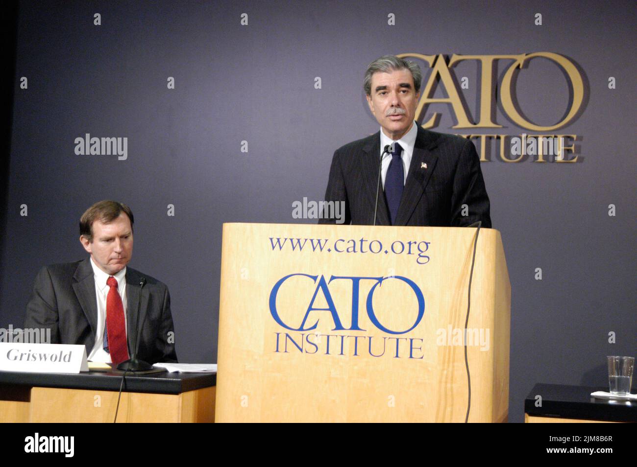 Büro des Sekretärs (Carlos Gutierrez) - Cato-Ansprache Stockfoto