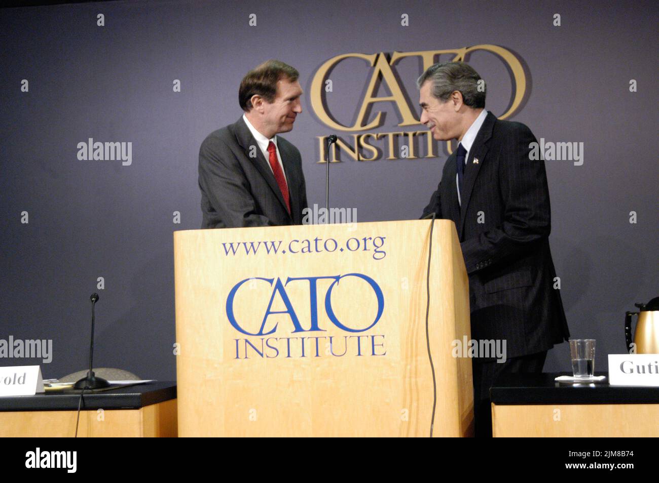 Büro des Sekretärs (Carlos Gutierrez) - Cato-Ansprache Stockfoto