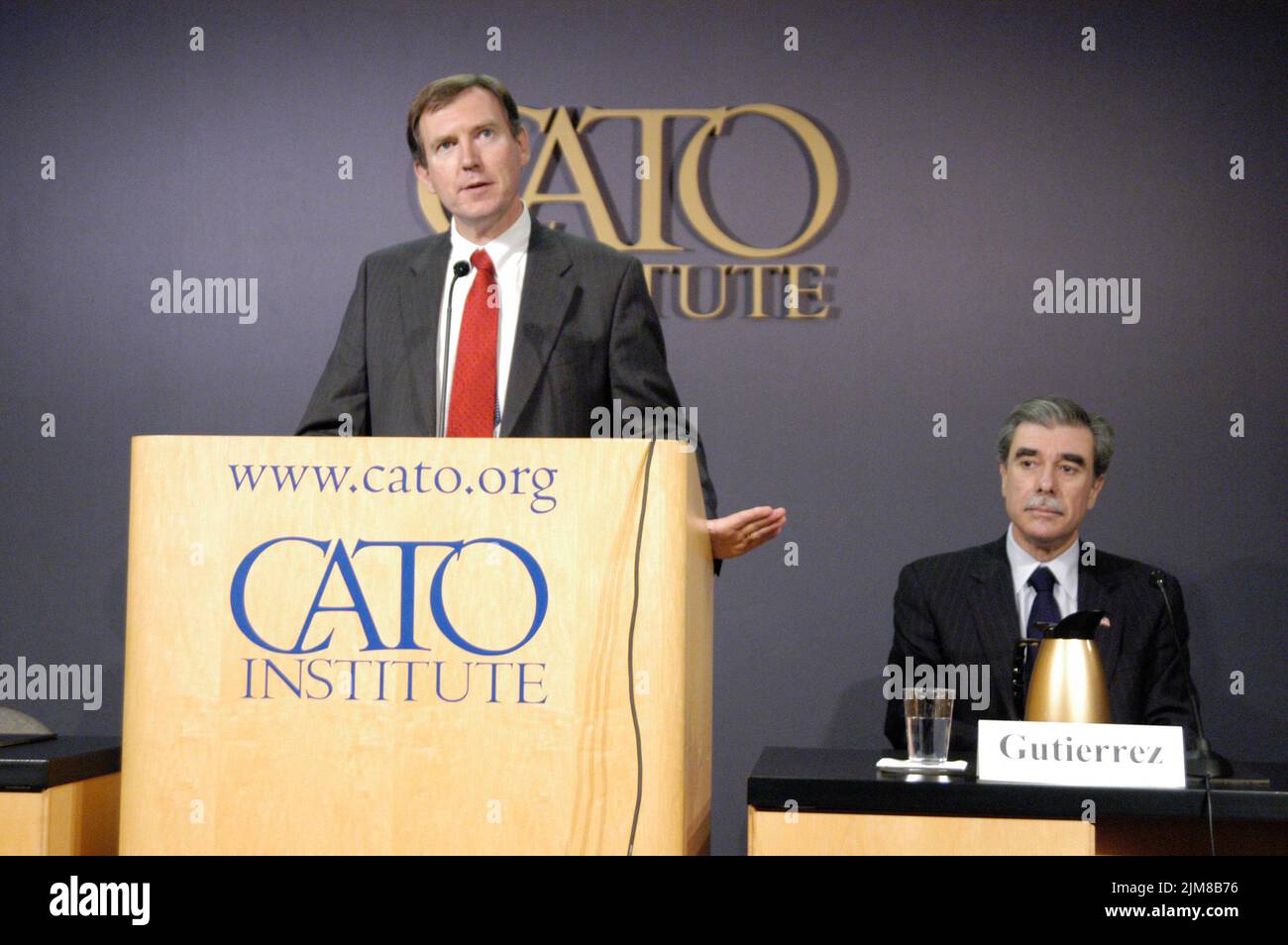 Büro des Sekretärs (Carlos Gutierrez) - Cato-Ansprache Stockfoto