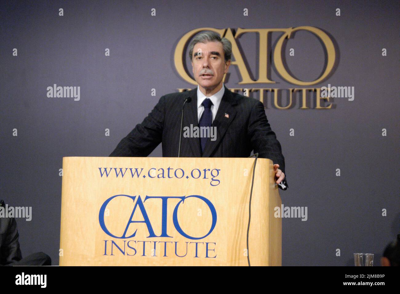 Büro des Sekretärs (Carlos Gutierrez) - Cato-Ansprache Stockfoto