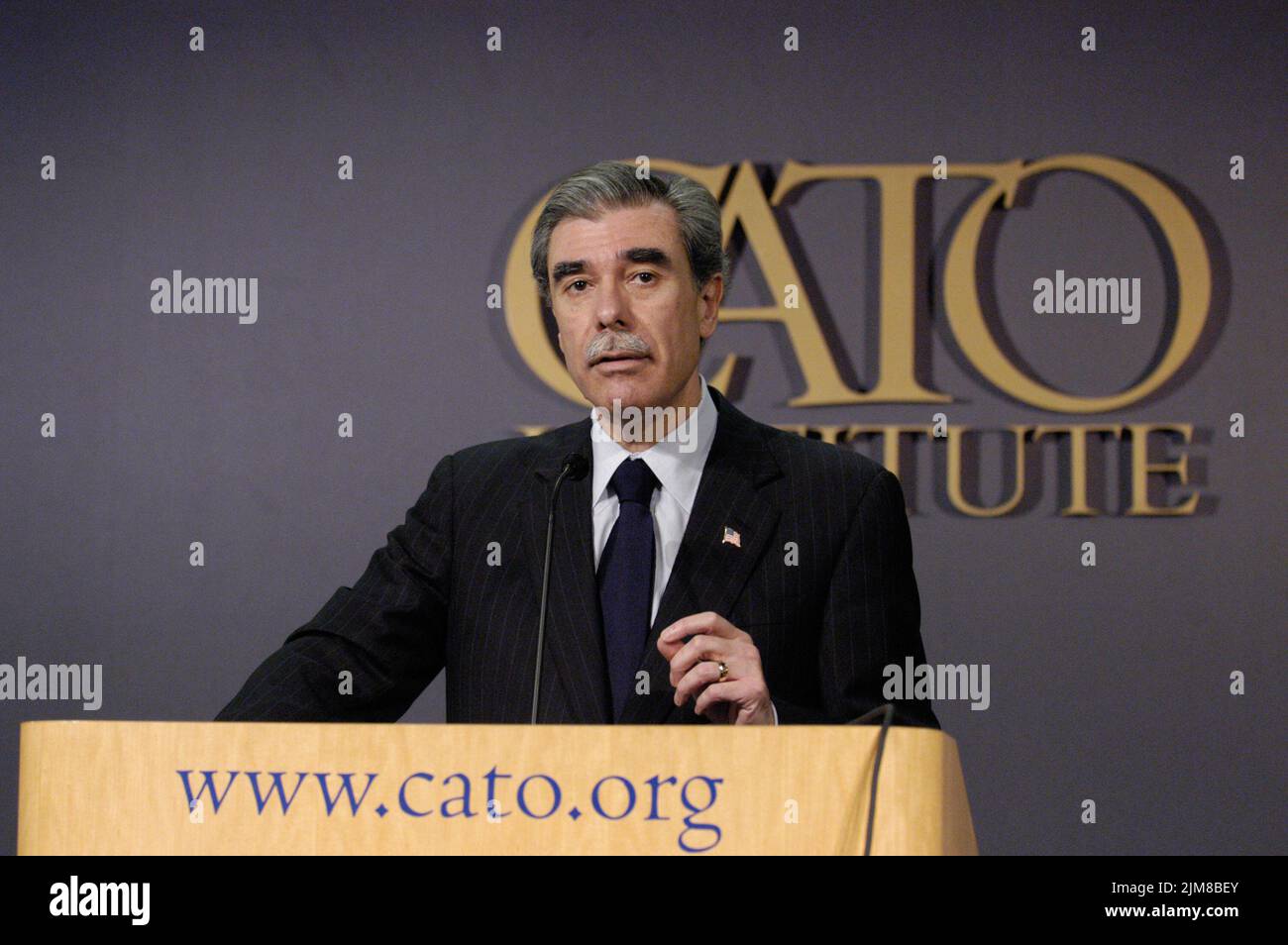 Büro des Sekretärs (Carlos Gutierrez) - Cato-Ansprache Stockfoto