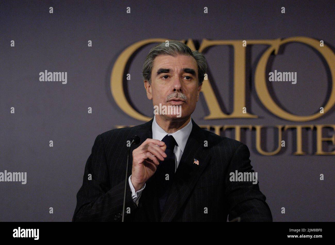 Büro des Sekretärs (Carlos Gutierrez) - Cato-Ansprache Stockfoto