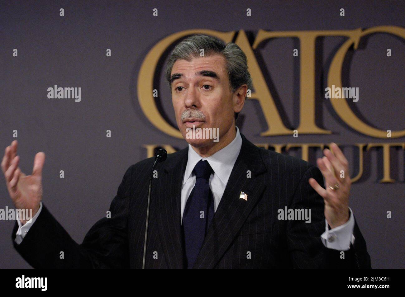 Büro des Sekretärs (Carlos Gutierrez) - Cato-Ansprache Stockfoto