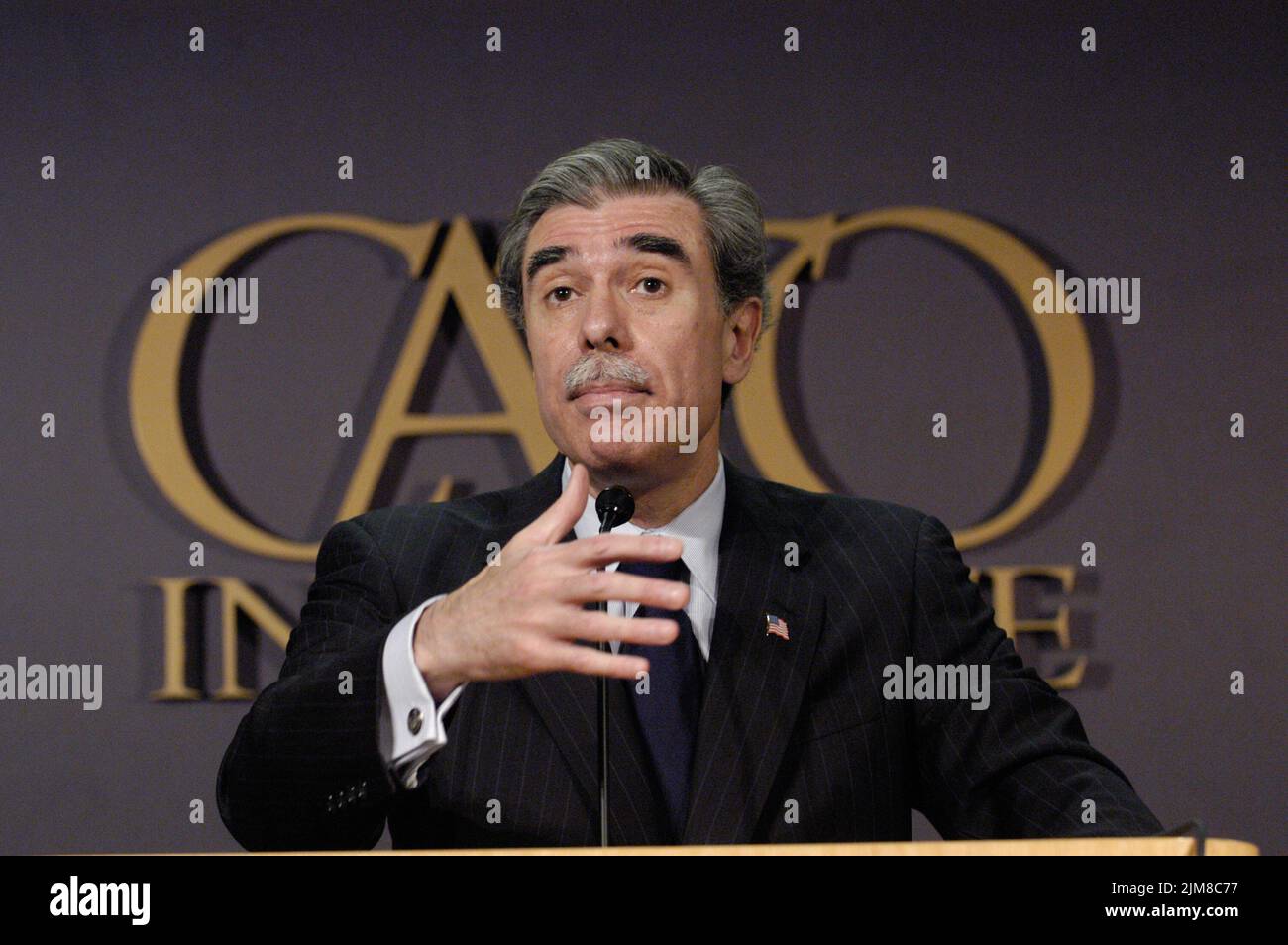 Büro des Sekretärs (Carlos Gutierrez) - Cato-Ansprache Stockfoto