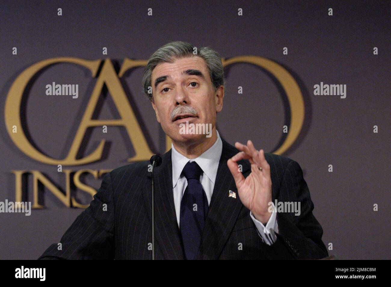 Büro des Sekretärs (Carlos Gutierrez) - Cato-Ansprache Stockfoto