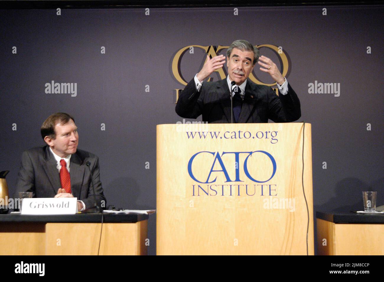 Büro des Sekretärs (Carlos Gutierrez) - Cato-Ansprache Stockfoto