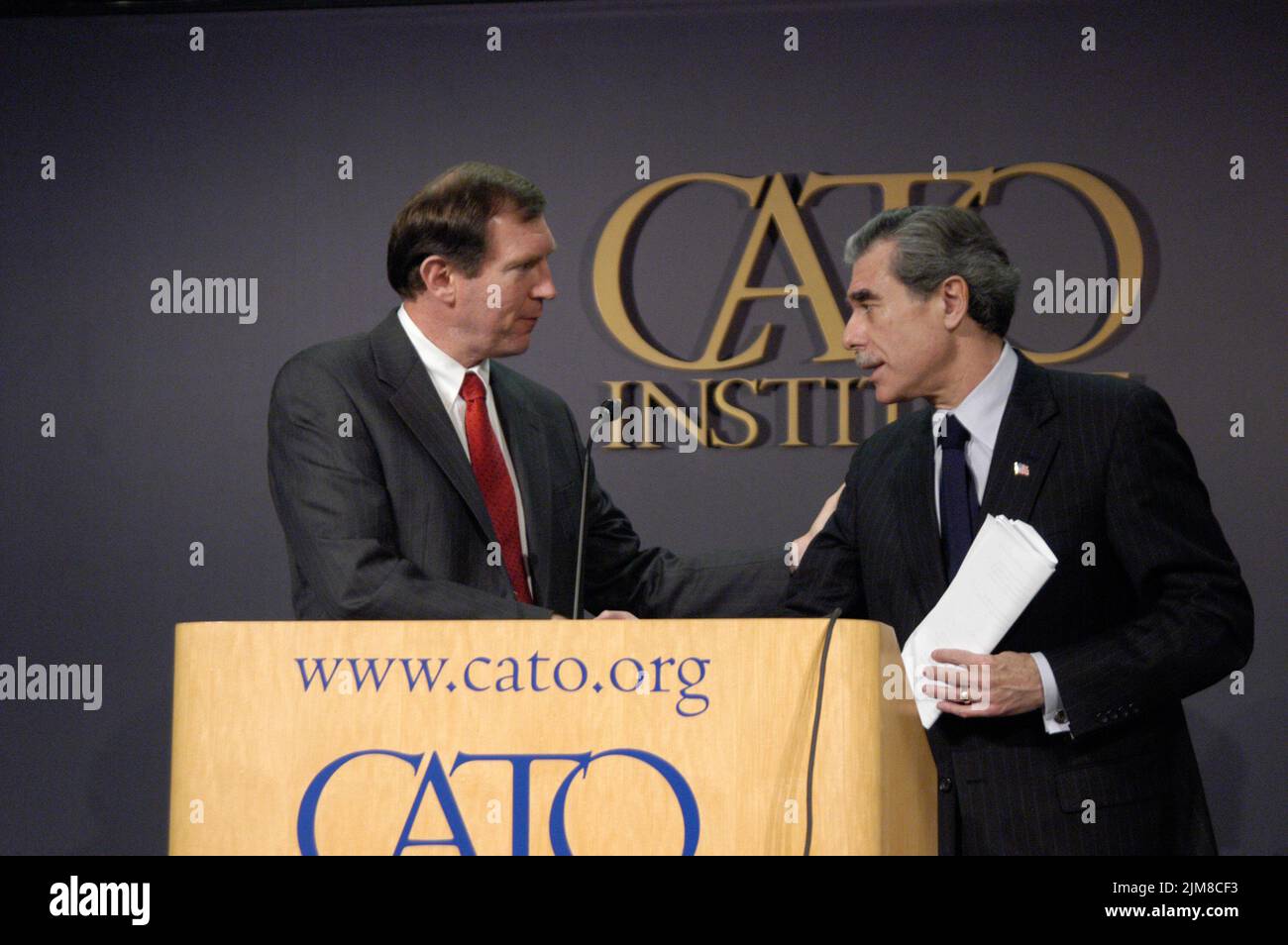 Büro des Sekretärs (Carlos Gutierrez) - Cato-Ansprache Stockfoto