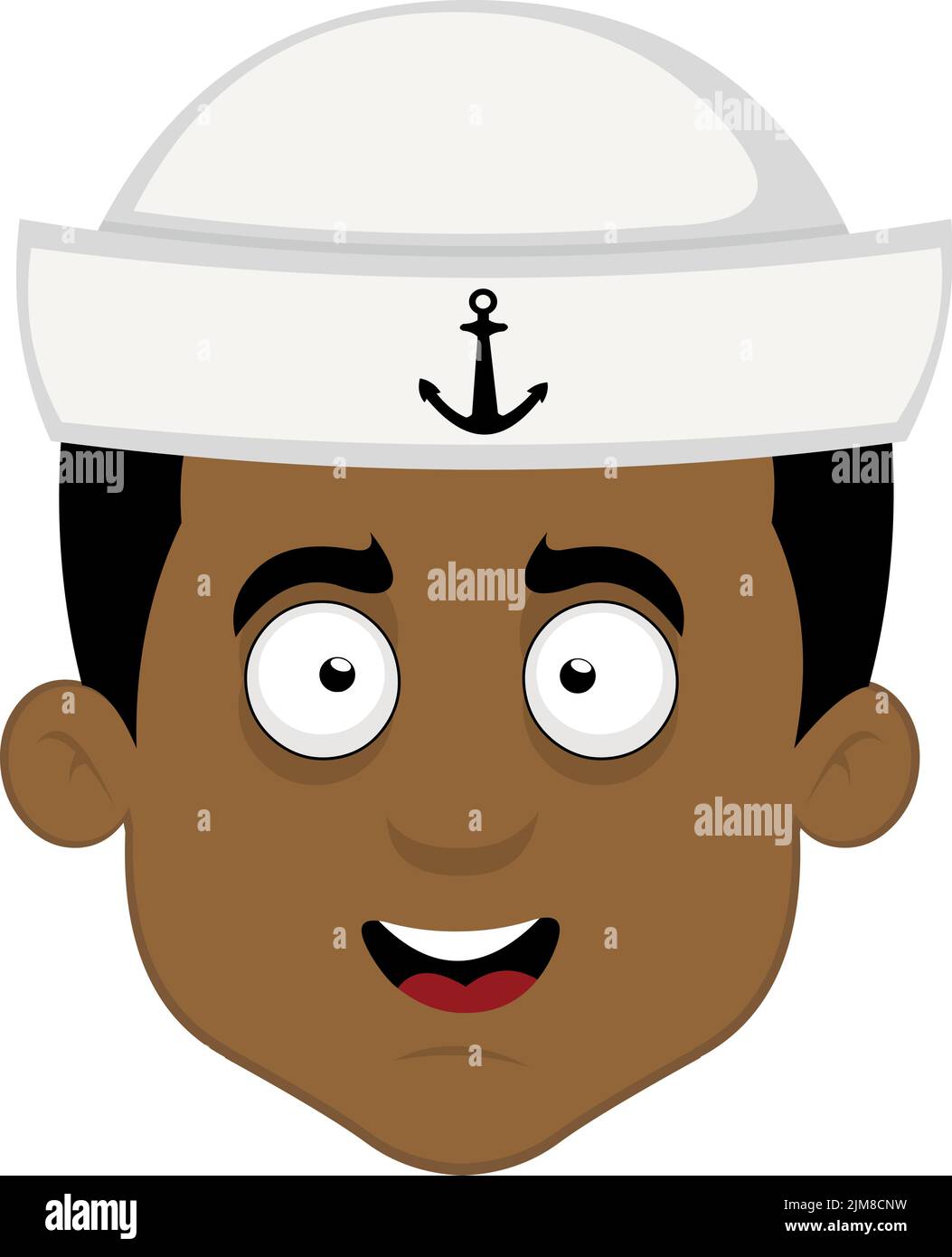 Vektordarstellung des Gesichts eines Cartoon-Seemanns Stock Vektor