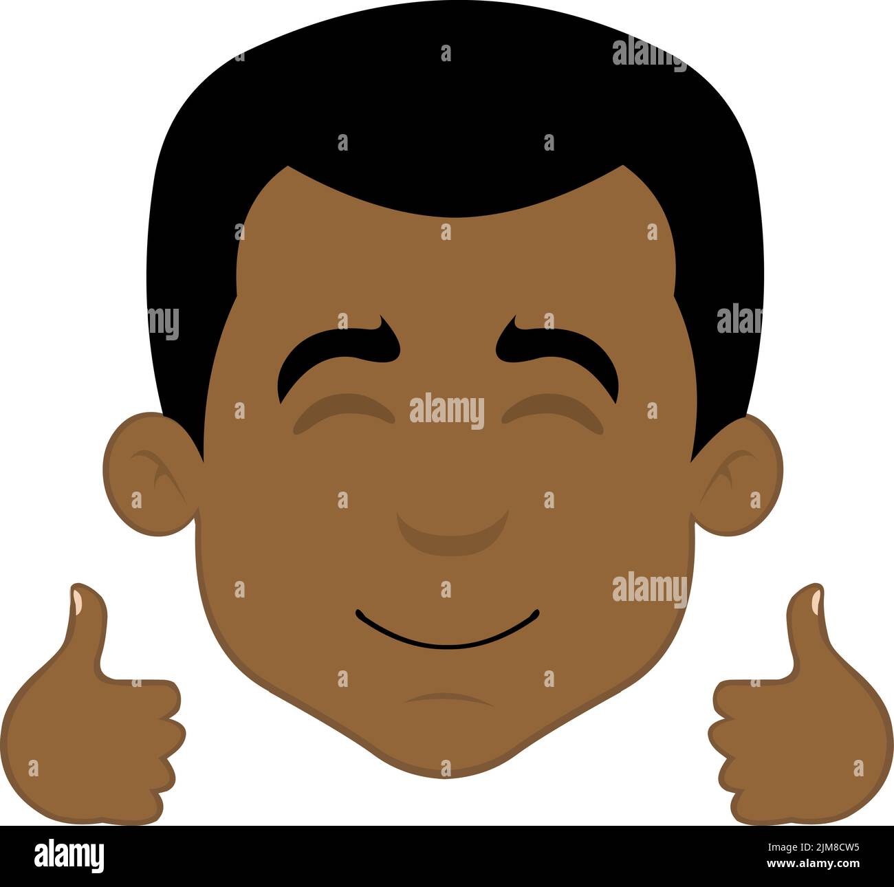 VektorIllustration eines CartoonMann Gesicht, mit einem glücklichen