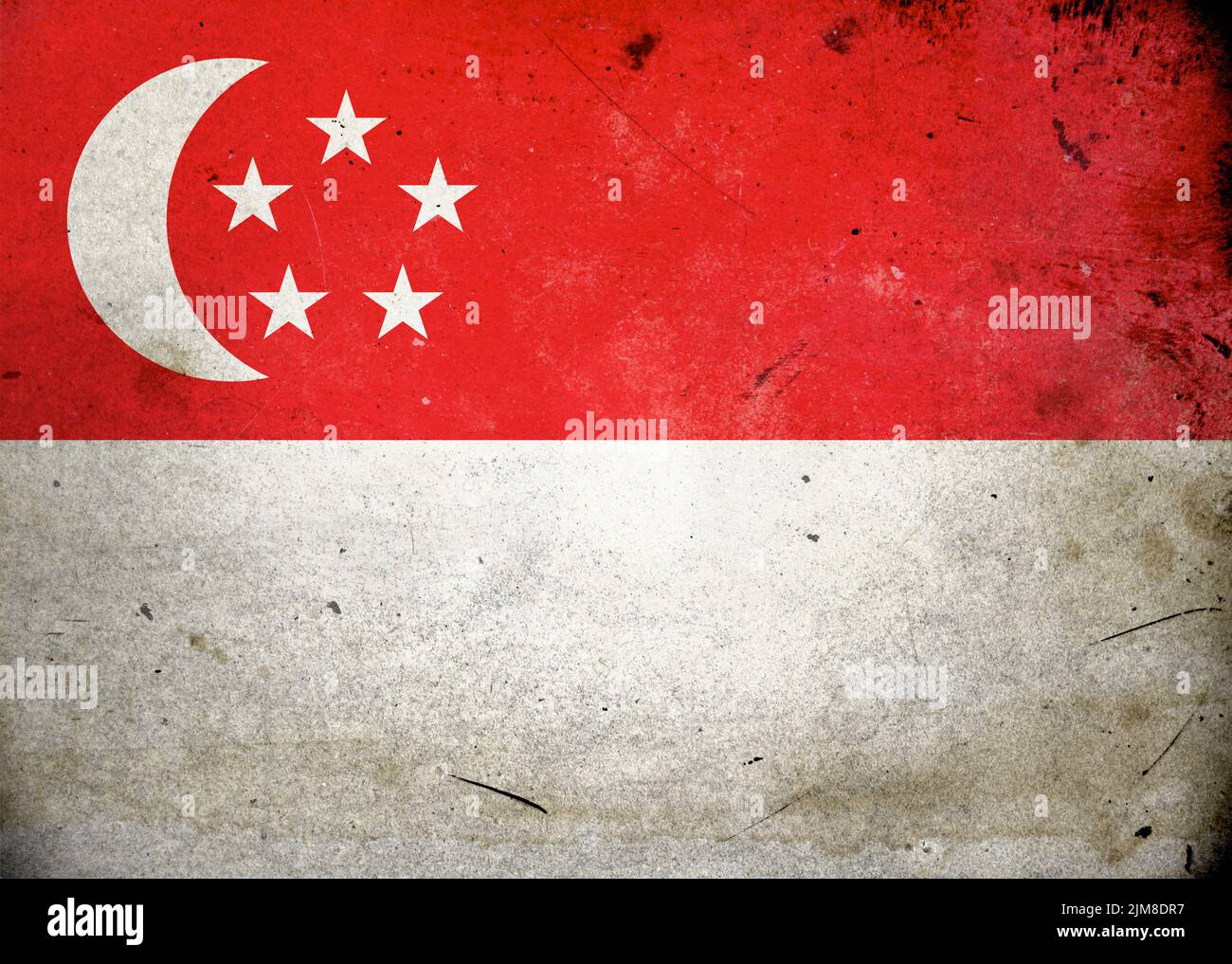 Grunge-Flagge Singapur Stockfoto