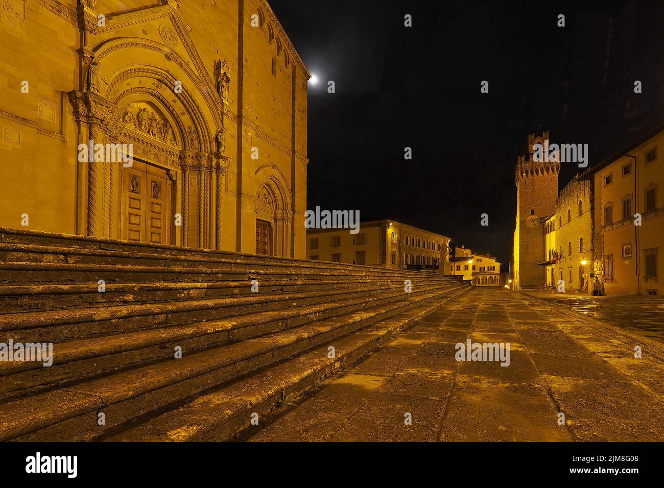 Kuppelplatz aus Arezzo, Toskana, Italien. Stockfoto