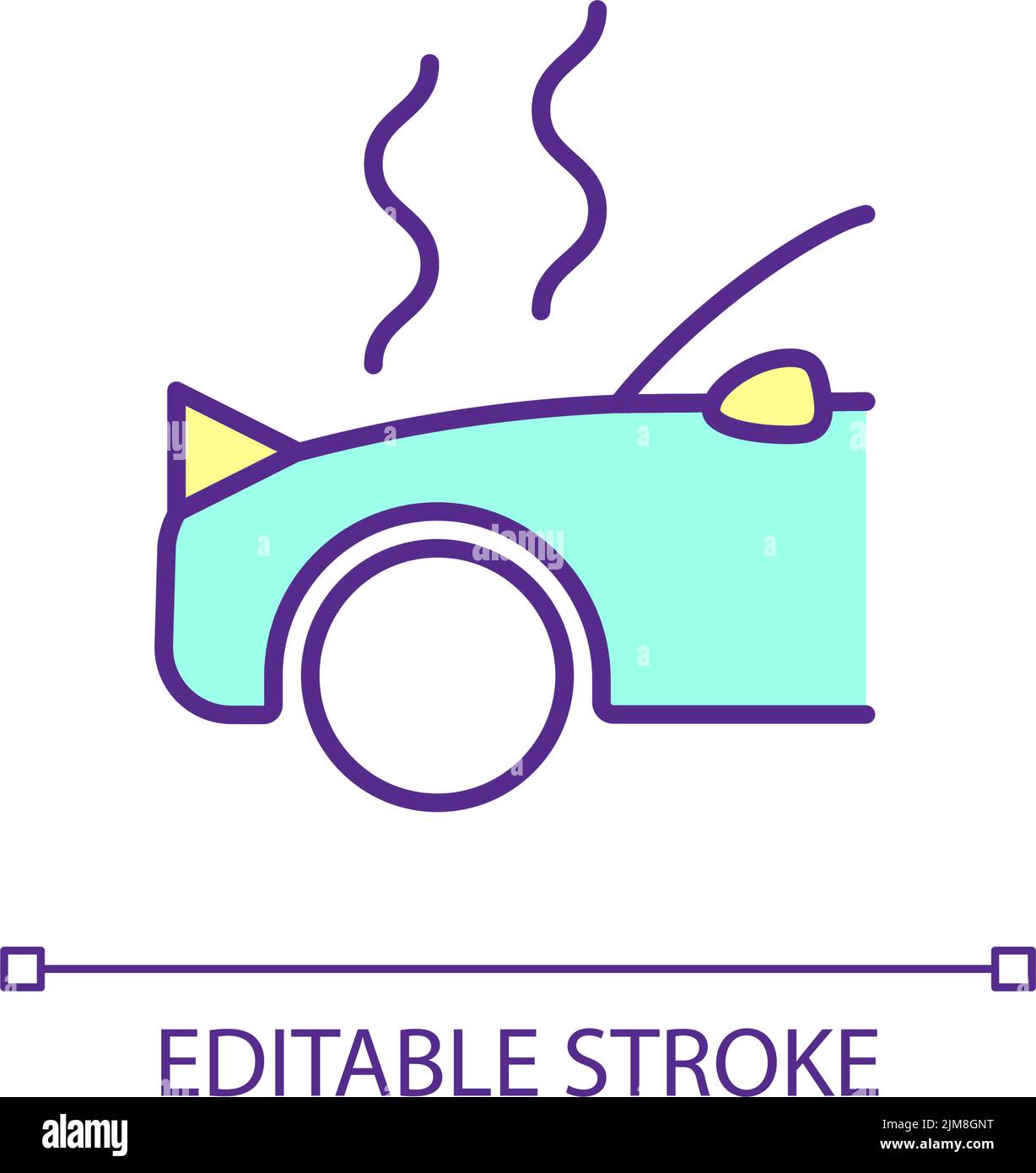 Überhitztes Auto-RGB-Farbsymbol Stock Vektor