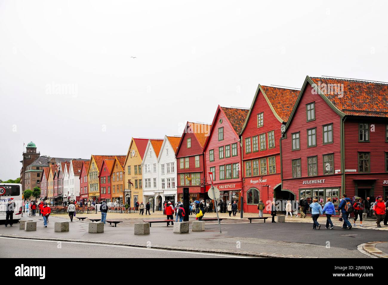 Bryggen - die alte Hafenfront (Bergen, Norwegen) Stockfoto