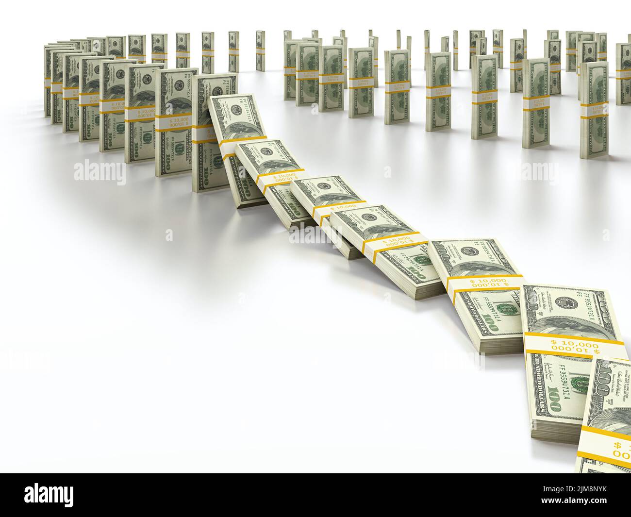 Dollardomino Stockfoto