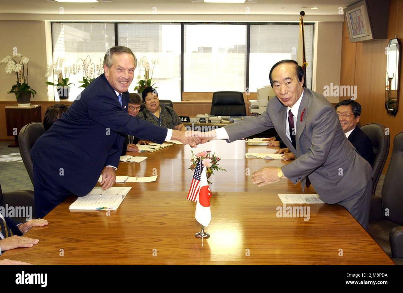 Büro des Sekretärs - FOTOS MIT SEKRETÄR DONALD EVANS AUS JAPAN Stockfoto