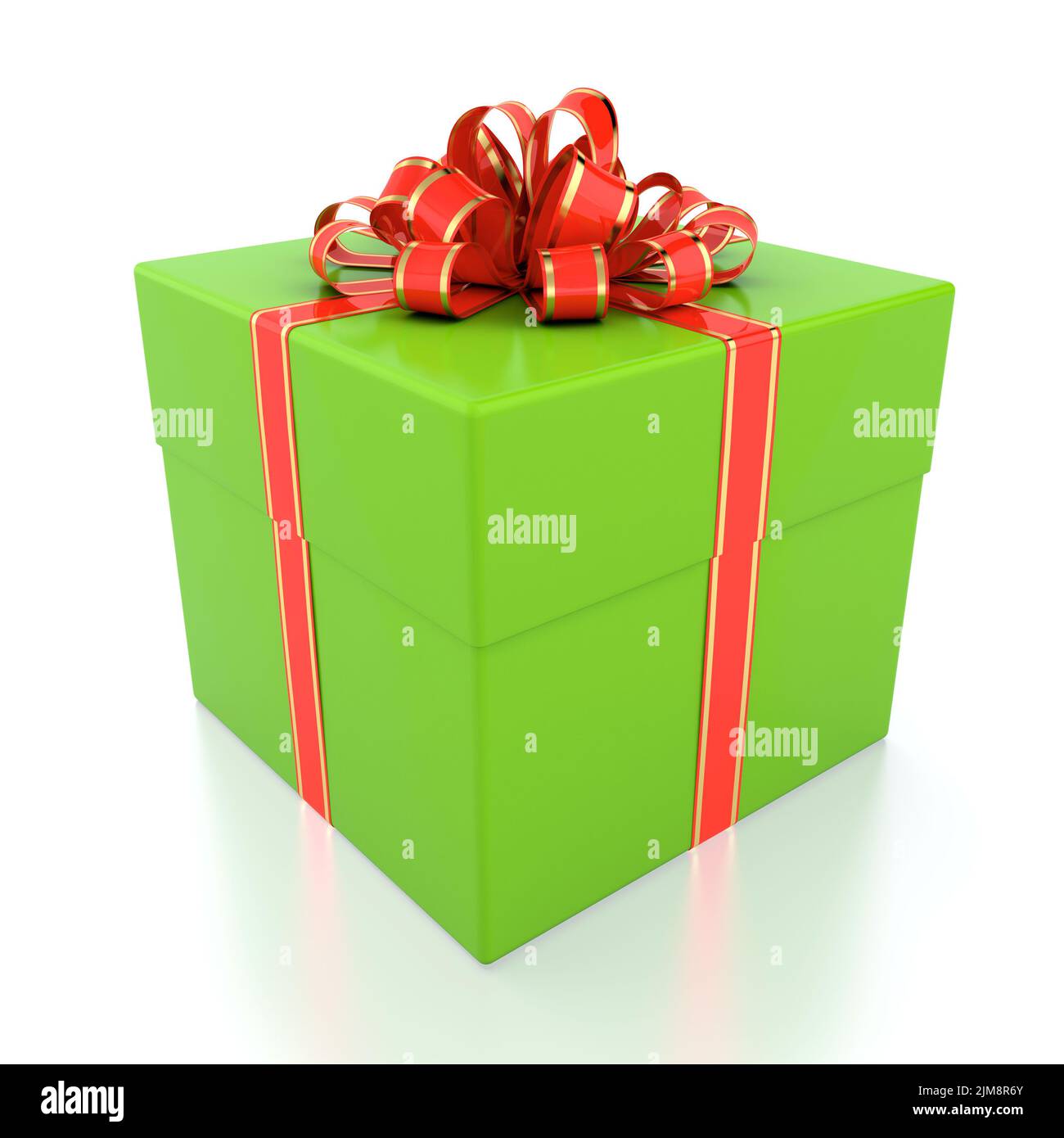 Grünes Geschenk-box Stockfoto