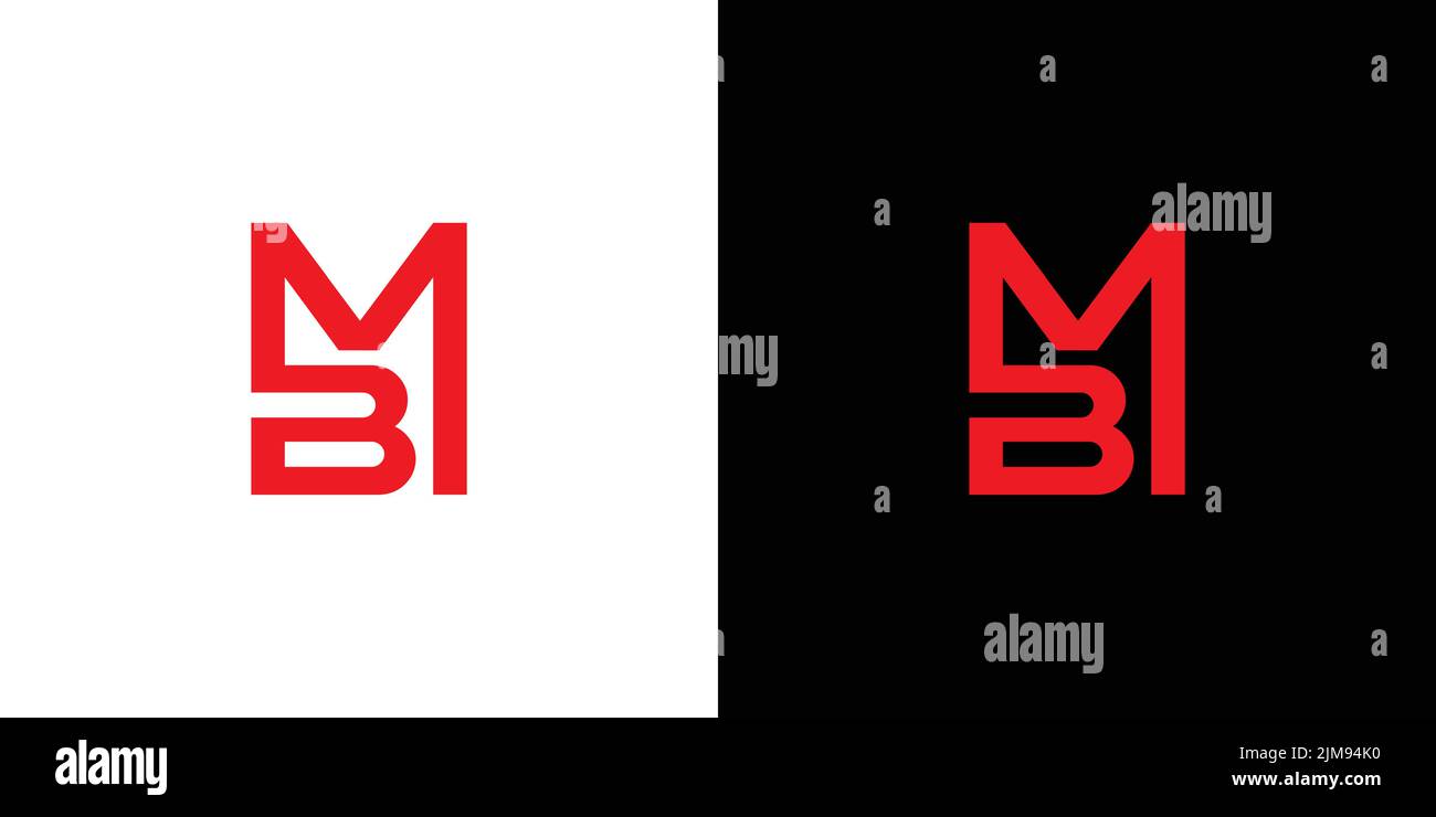 Modernes und professionelles Logo mit MB Initialen Stock Vektor