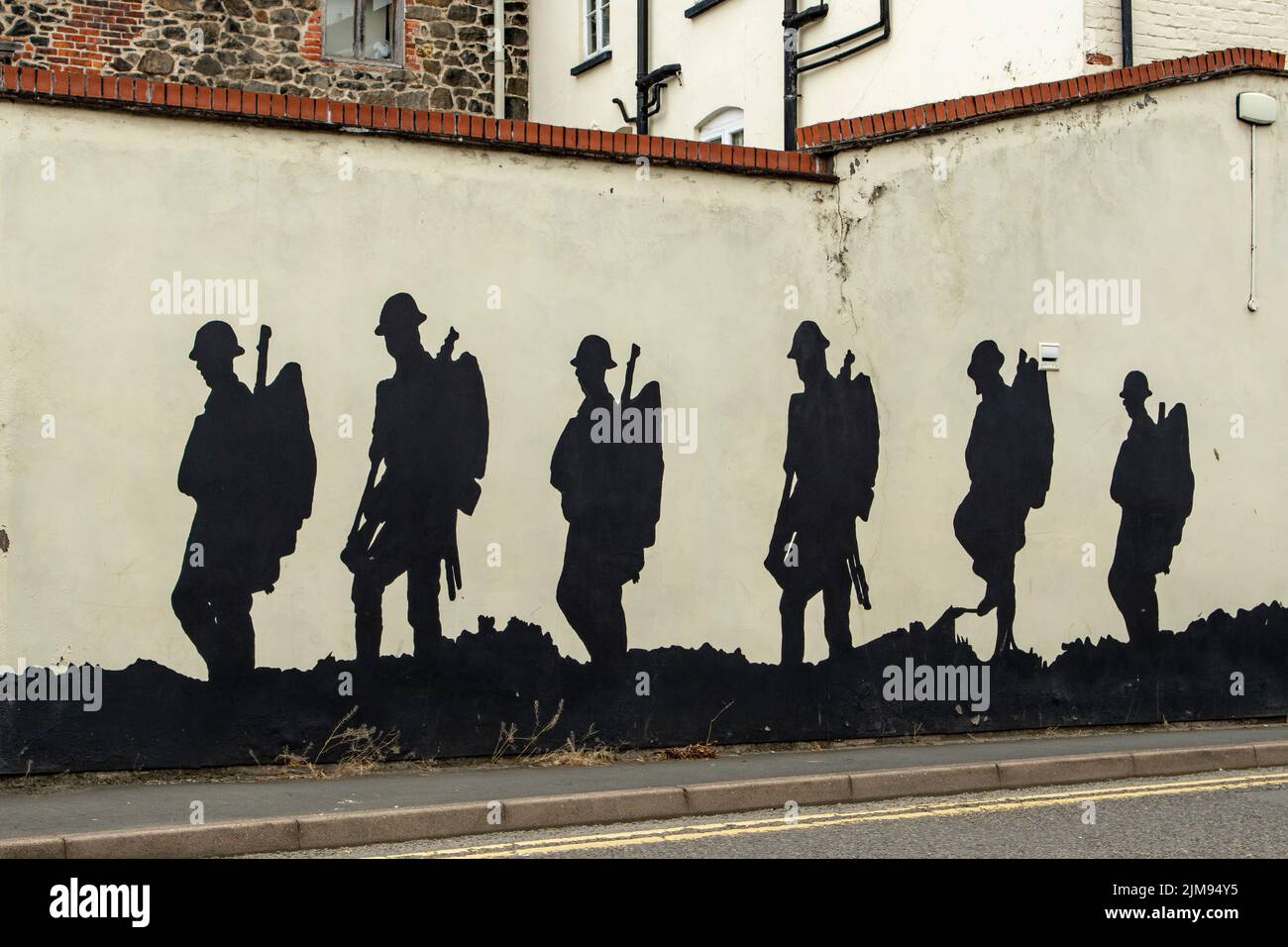 Soldier Street Art, Oswestry, Shropshire, England Stockfoto