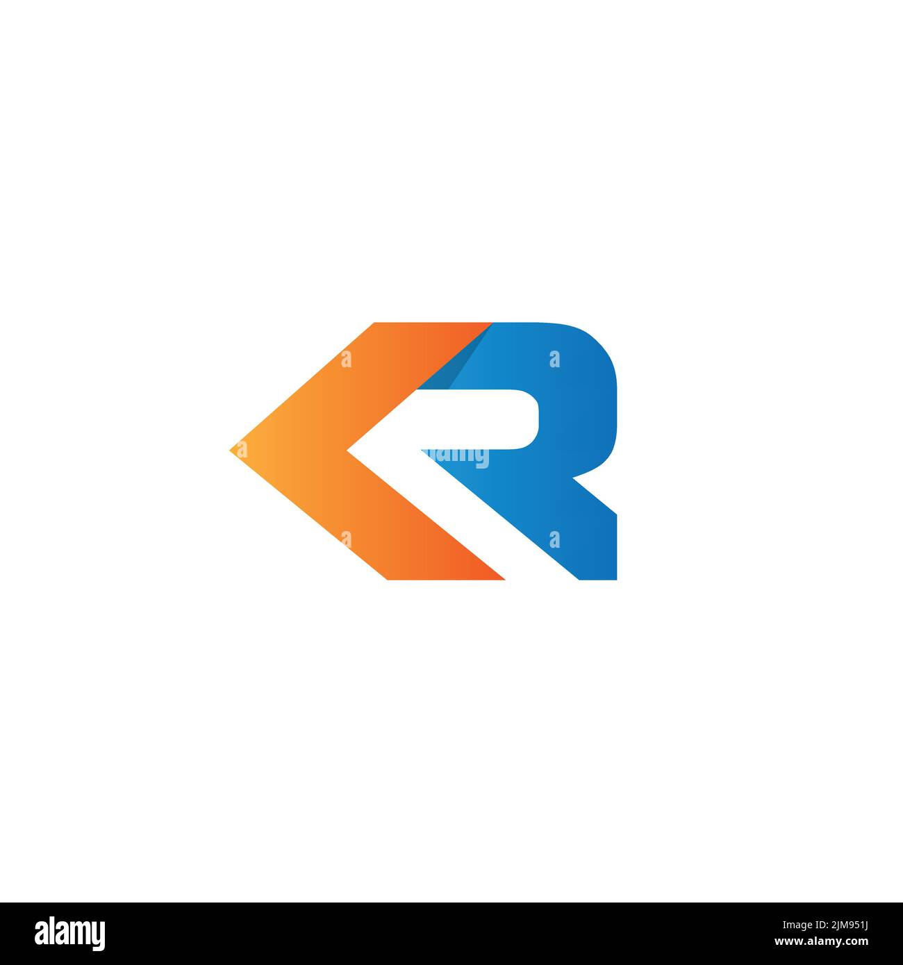 Symbol für das Design des KR-Buchstabens in modernem Design. Vektorgrafik EPS.8 EPS.10 Stock Vektor