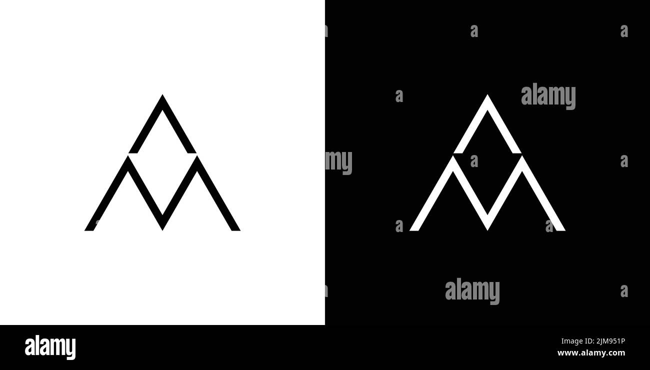 Modernes und professionelles AM-Letter-Logo-Design Stock Vektor