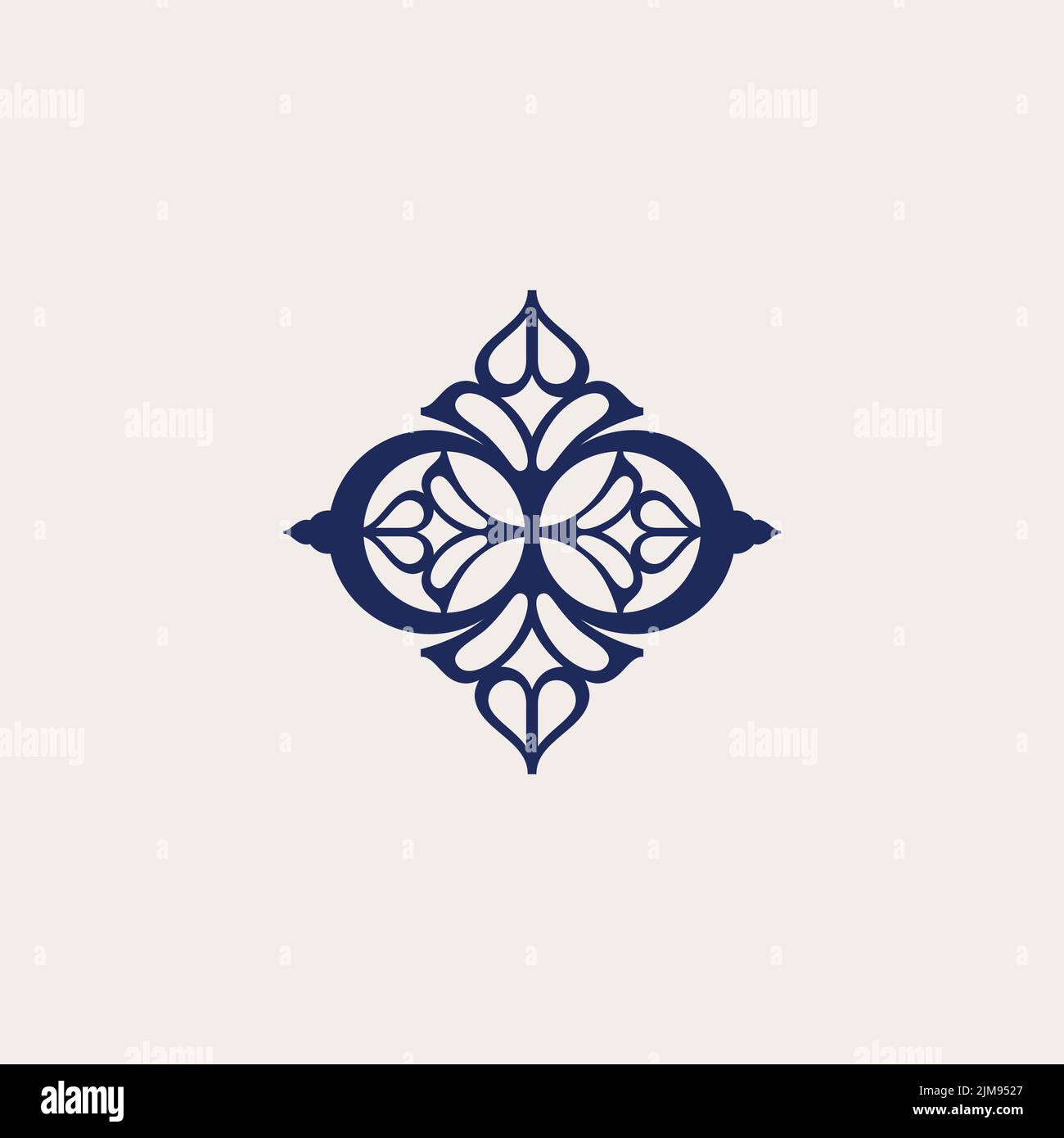 Abstraktes Ornament Logo Icon Vektor-Design. Elegantes Premium Ornament Vektor-Logo-Symbol. Vektorgrafik EPS.8 EPS.10 Stock Vektor