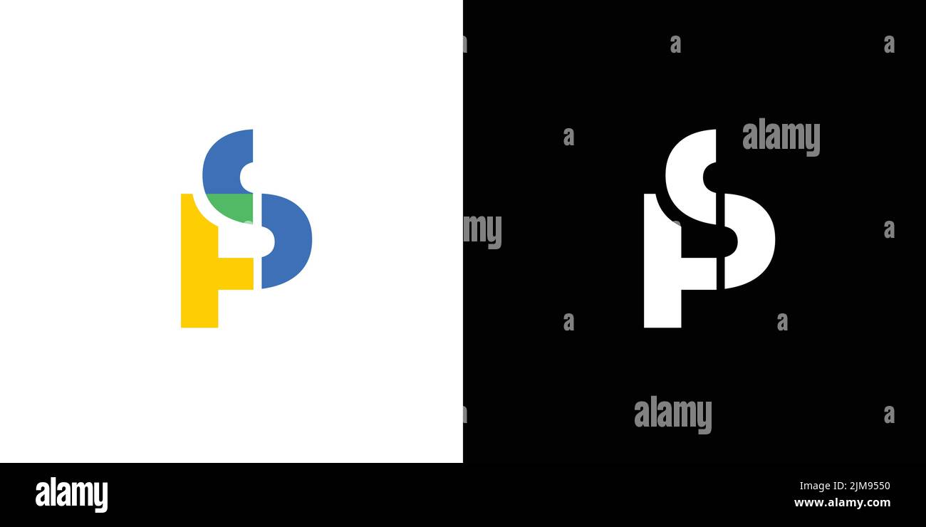 Modernes und einzigartiges FS-Logo mit Initialen Stock Vektor