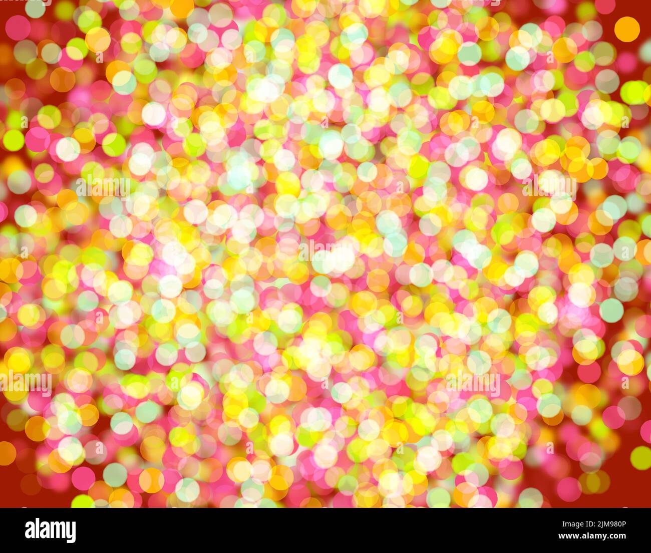 Bunte runde Formen in chaotischer Anordnung. Hintergrund für Feiertage Stockfoto