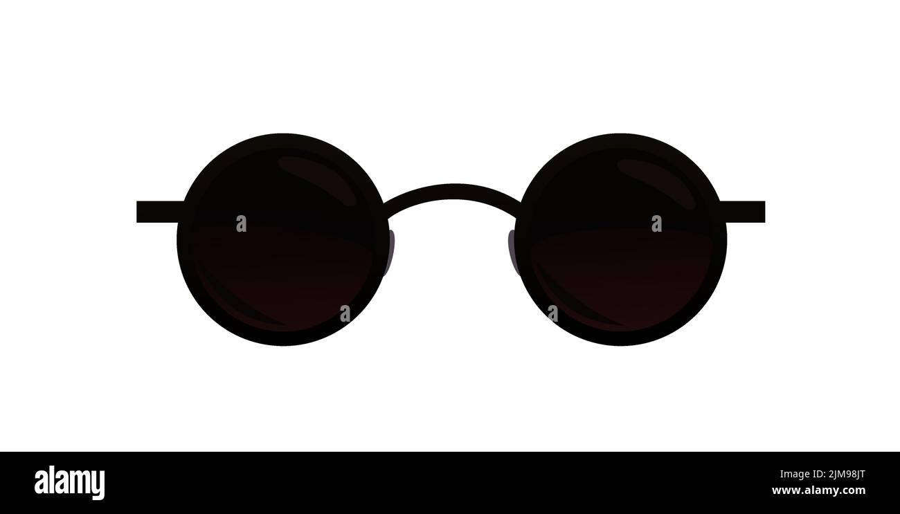 Sonnenbrillen zum Sonnenschutz. Sommergläser. Getönte Optik für bessere Sicht. Objekt auf weißem Hintergrund isoliert. Vektor. Stock Vektor