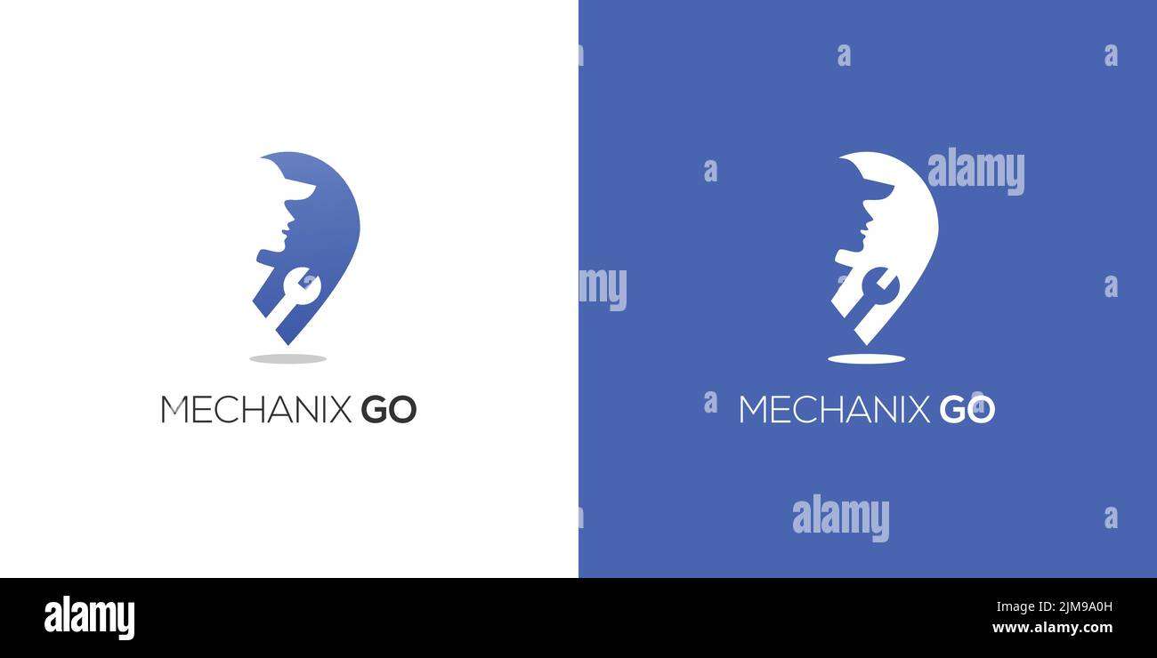 Modernes und professionelles Mechaniker GO Logo Design Stock Vektor