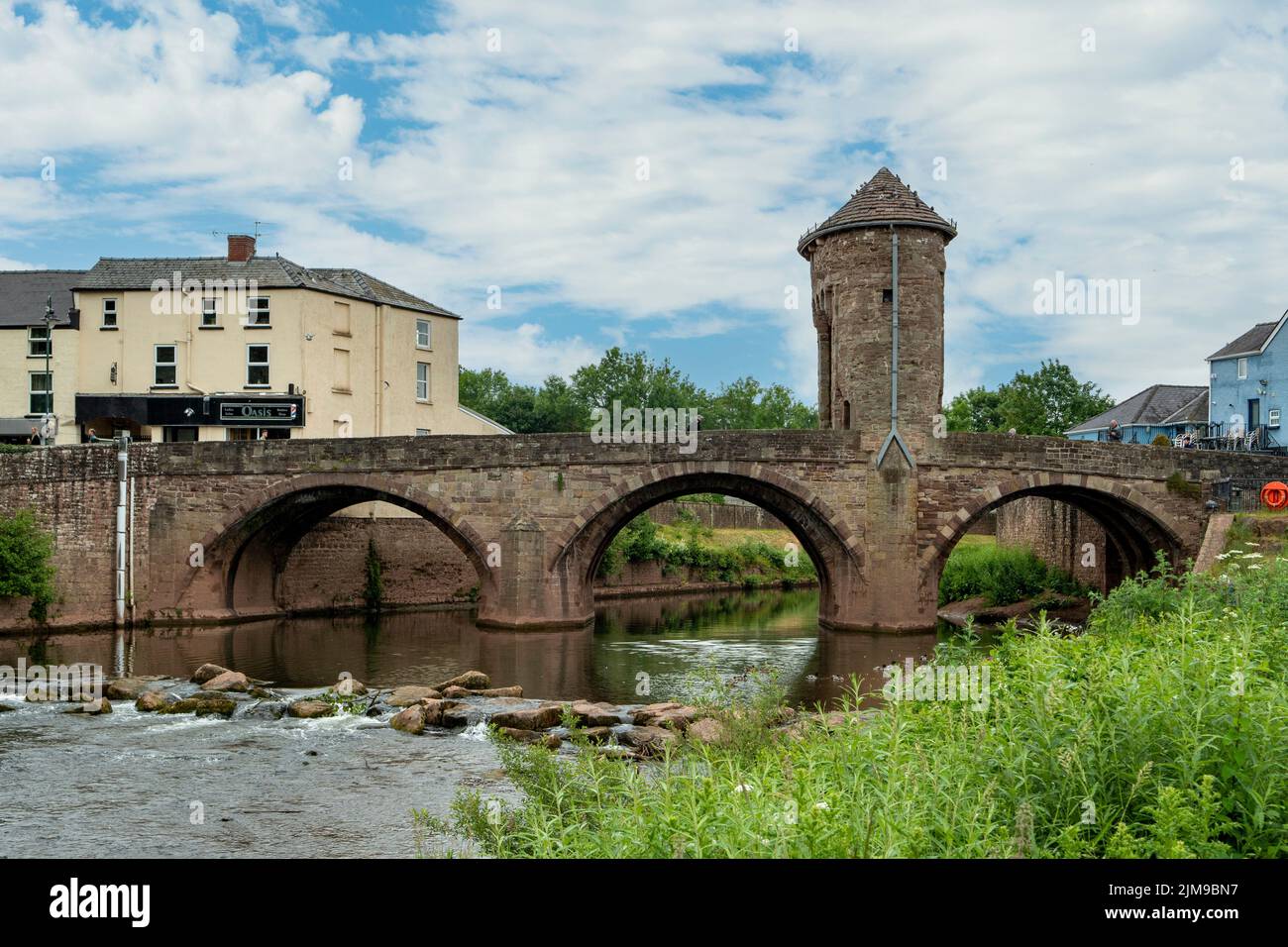 Monnow Brücke, Monmouth, Monmouthshire, Wales Stockfoto