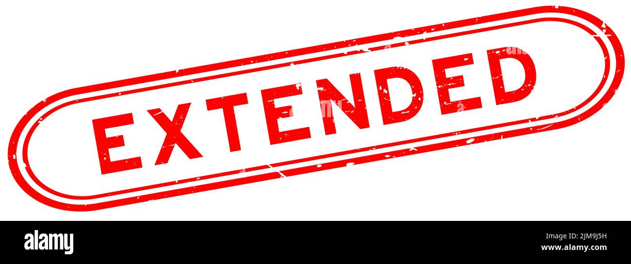 Grunge rot verlängert Wort Gummi Stempel auf weißem Hintergrund Stock Vektor