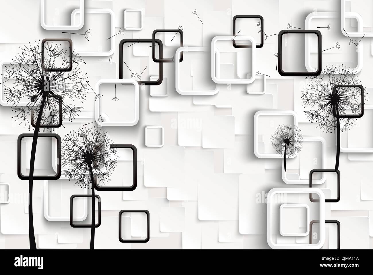 Benutzerdefinierte 3D-Wand Wandbild - Bild Stockfoto