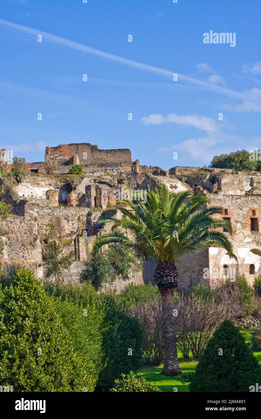 Landschaft der Ruinen von pompeji Stockfoto