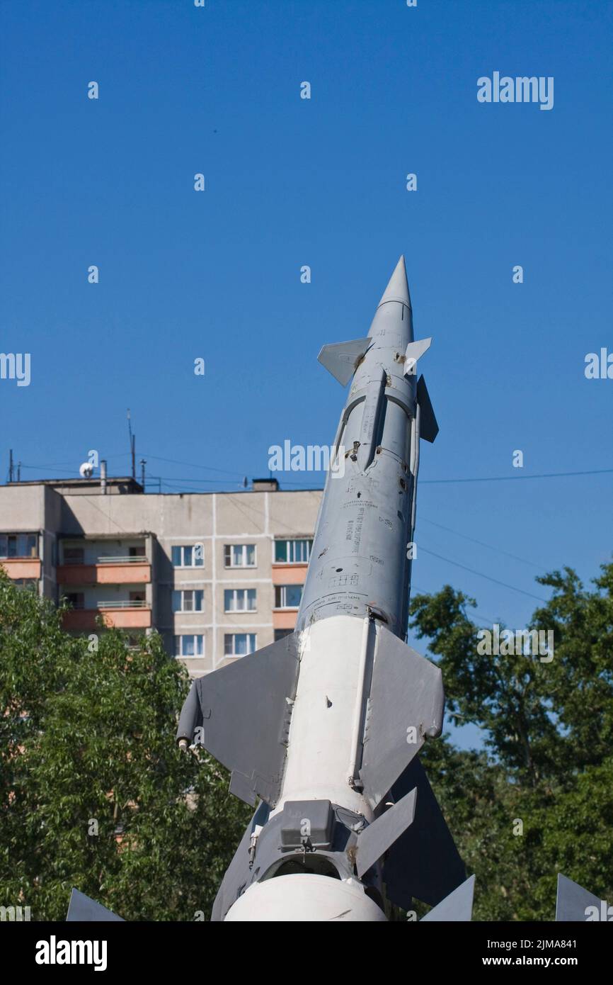 S-125 Boden-Luft-Raketen-System, Museum von militärischer Ausrüstung Stockfoto