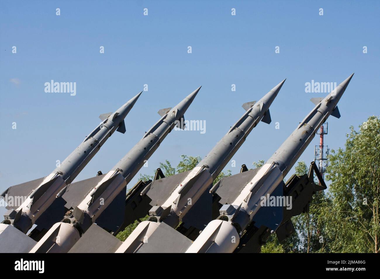 S-125 Boden-Luft-Raketen-System, Museum von militärischer Ausrüstung Stockfoto